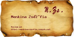 Menkina Zsófia névjegykártya