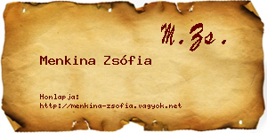 Menkina Zsófia névjegykártya